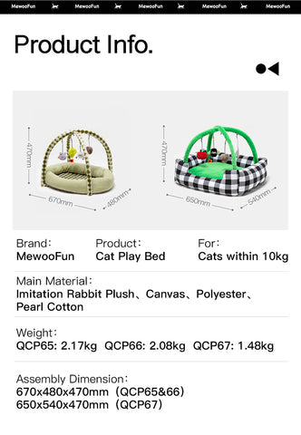 MewooFun Foldable Cat Activity Center Playing Bed Toy