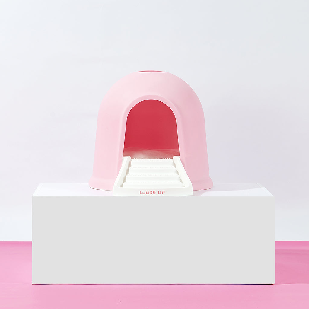 LUUKS UP Dual-Use Big Cabin Cat Litter Box & Kitty House