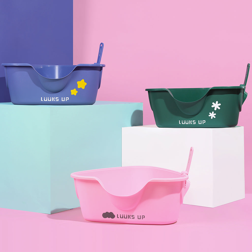 LUUKS UP TriShield Oversized Cat Litter Tray