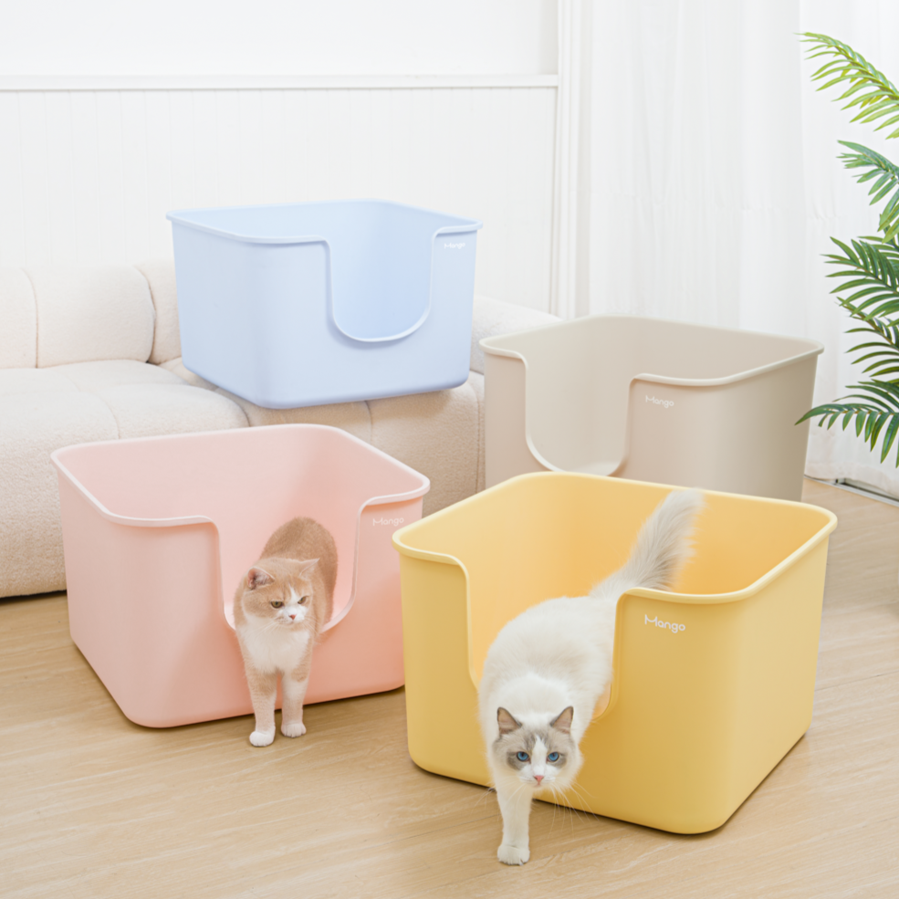 MANGO Spacious Ultra-light Splash-Proof Square Litter Box