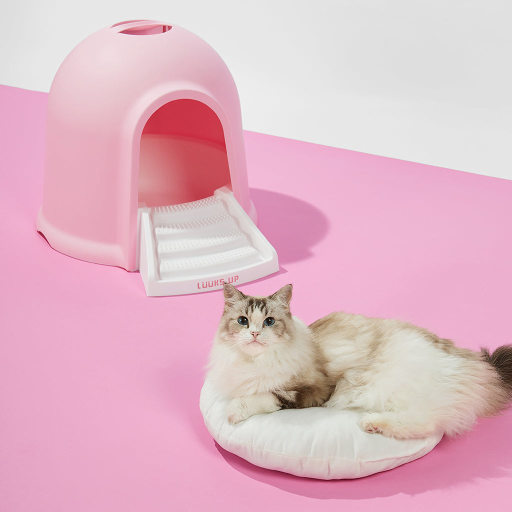 LUUKS UP Dual-Use Big Cabin Cat Litter Box & Kitty House