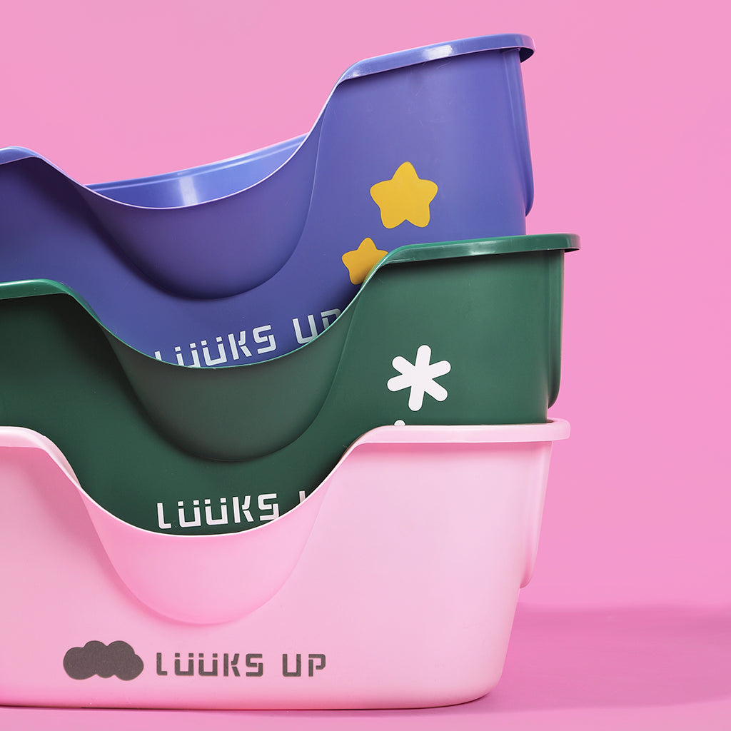 LUUKS UP TriShield Oversized Cat Litter Tray