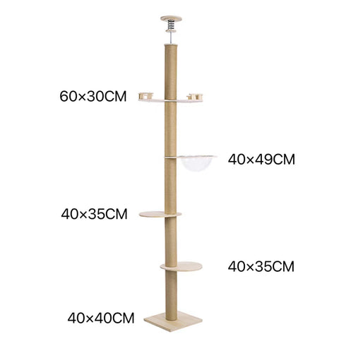 SupermarCat Floor to Ceiling Climbing Cat Tree - Premium