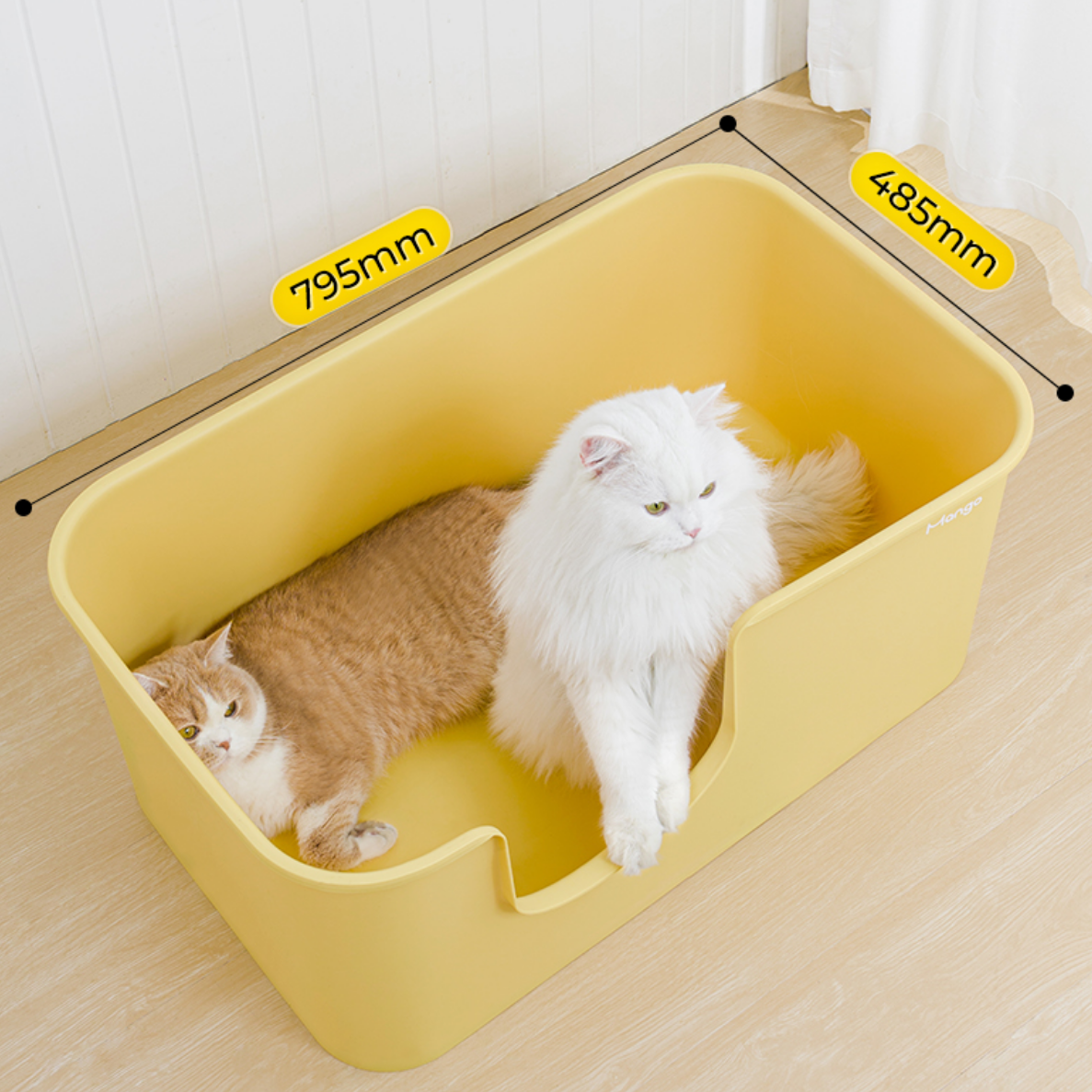 MANGO Open Oversized Splash-Proof Giant Cat Litter Box