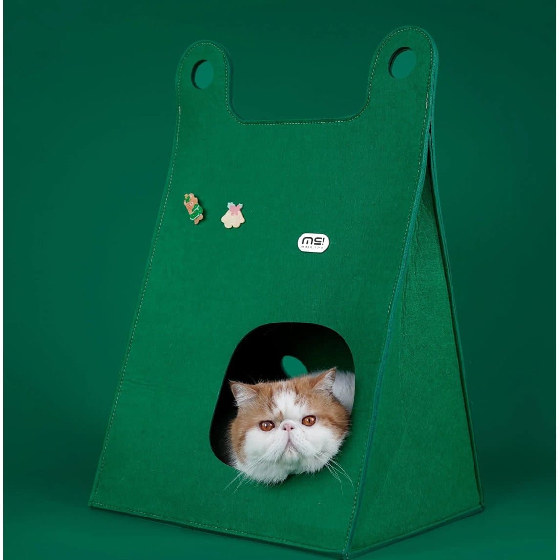 Makesure Portable Scratching Warm Felt Cat Folding Travel Cave Makesure