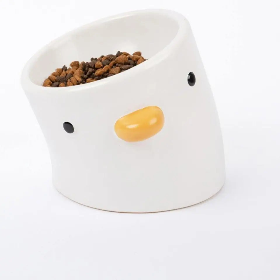 Purroom Little Chicken Ergonomic Ceramic Pet Bowl - Bevel Purroom