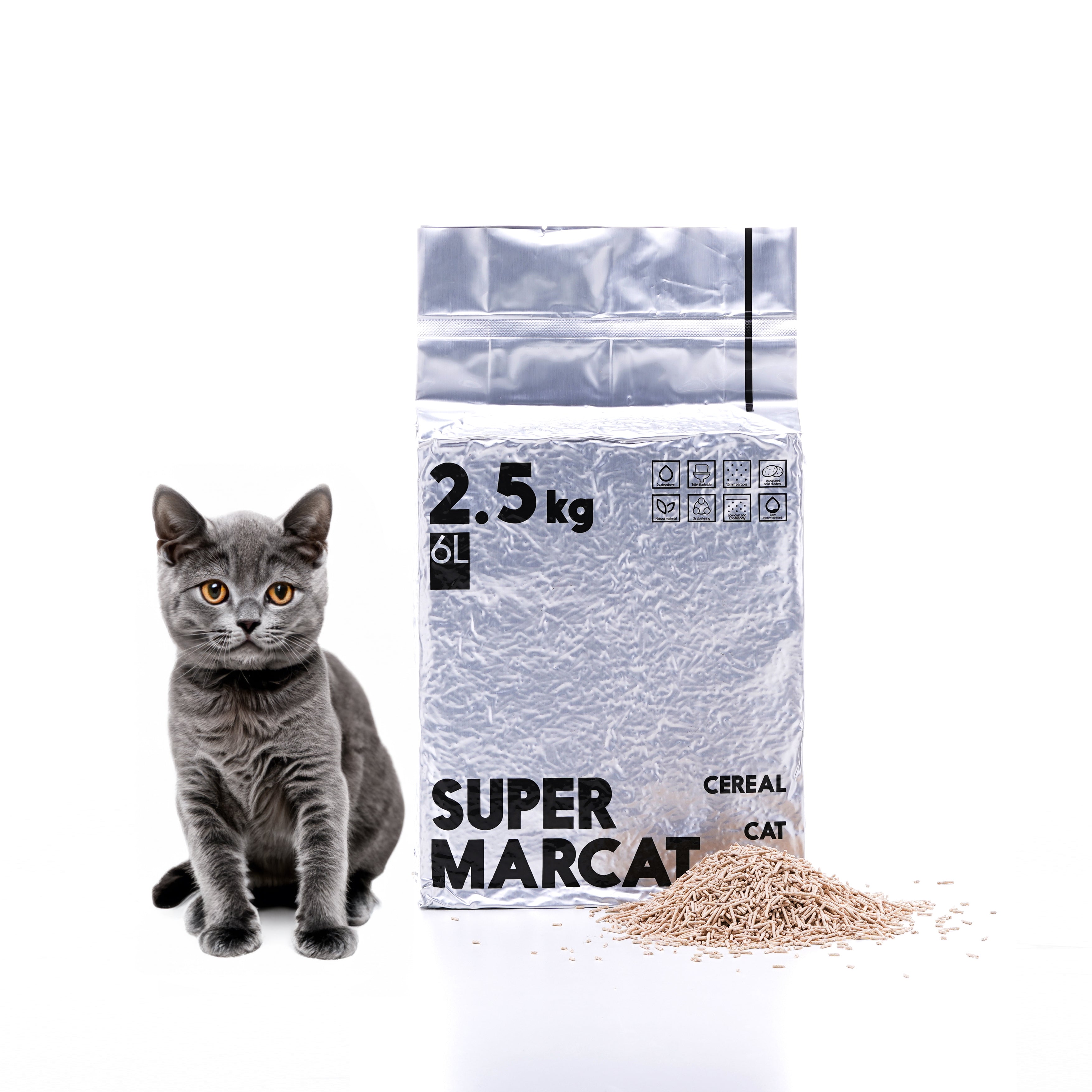 SupermarCat Eco Cereal Cat Litter Biodegradable 6L