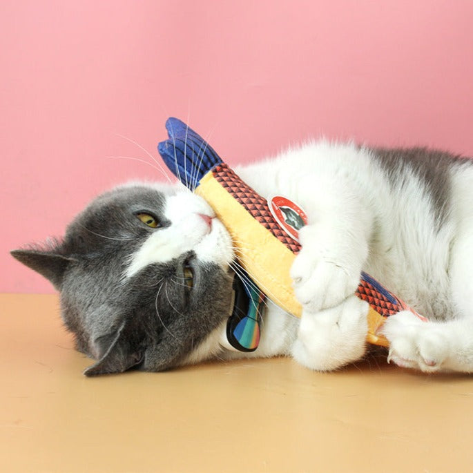SupermarCat Colorful Cat Catnip Bite Sound Toy-Fish Series