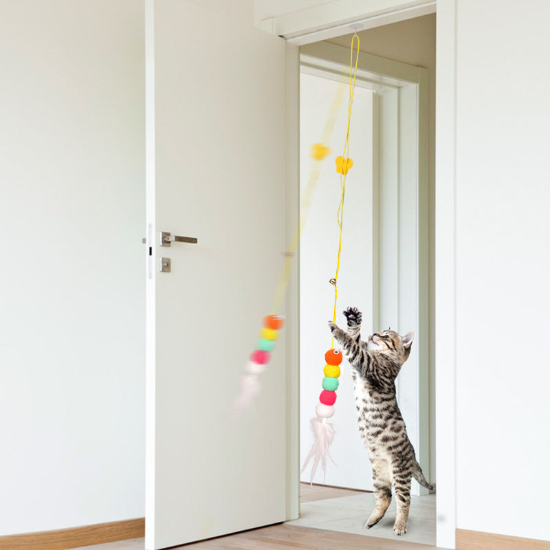 Cat toy hangs store on door knob