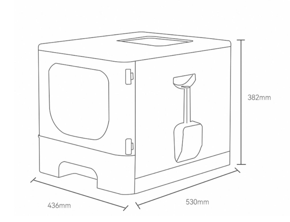 Large Foldable Anti-Splashing Enclosed Cat Drawer Litter Box