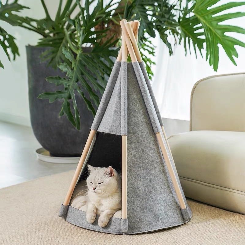 ZEZE Felt Warm Wool Cat Nest Tent House