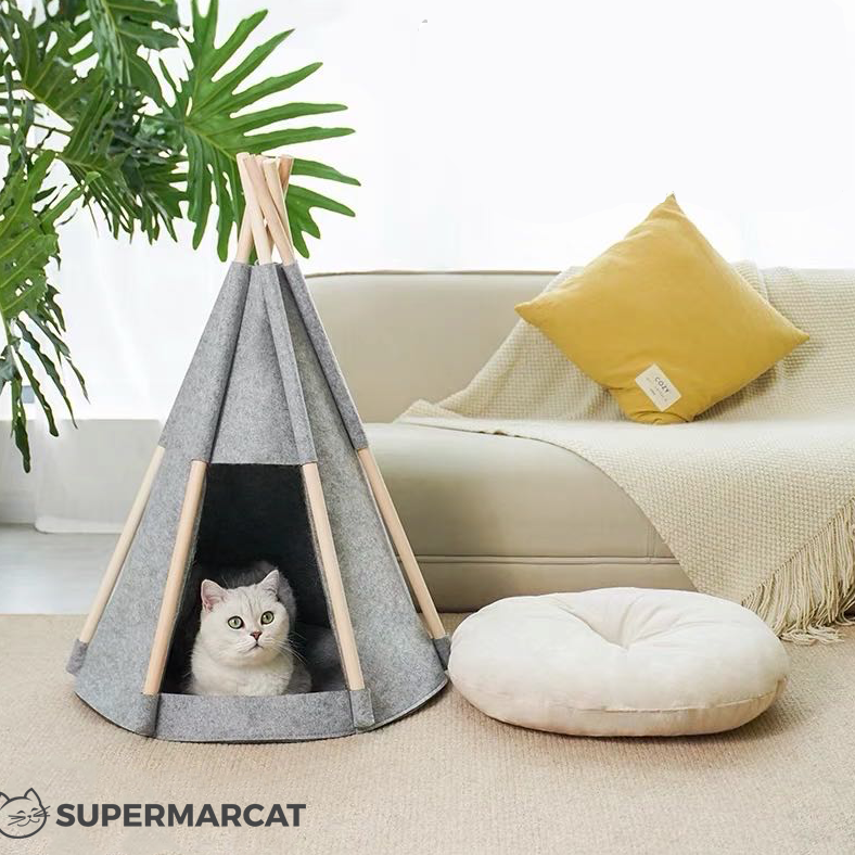 ZEZE Felt Warm Wool Cat Nest Tent House