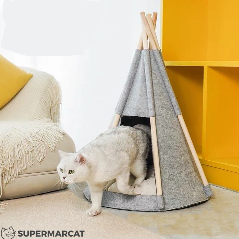 ZEZE Felt Warm Wool Cat Nest Tent House