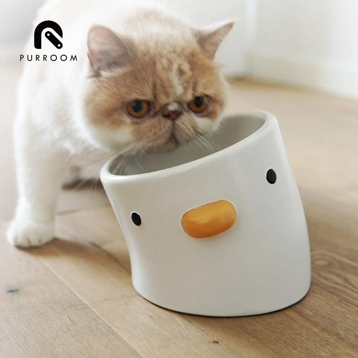 Purroom Little Chicken Ergonomic Ceramic Pet Bowl - Bevel Purroom