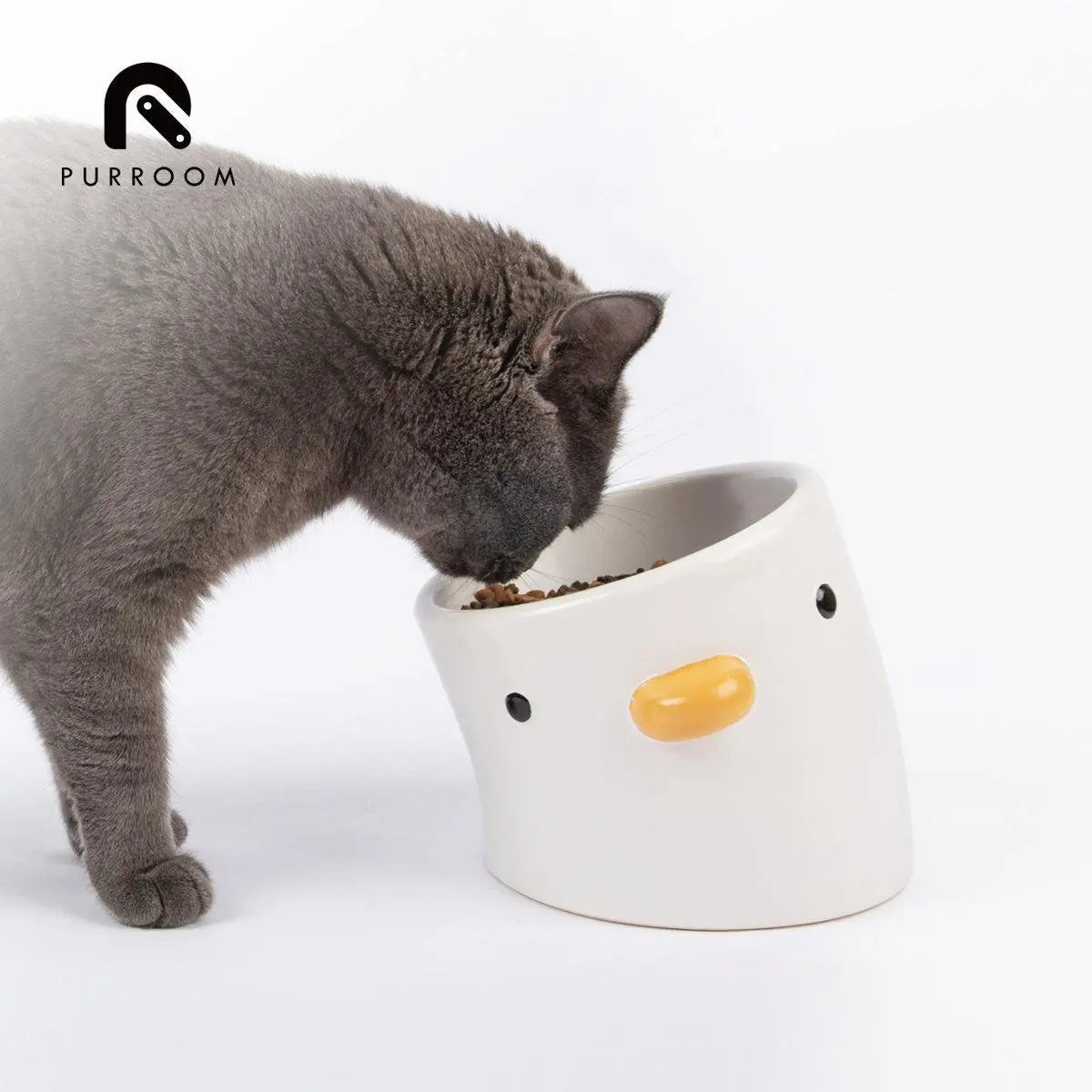 Purroom Little Chicken Ergonomic Ceramic Pet Bowl - Bevel Purroom